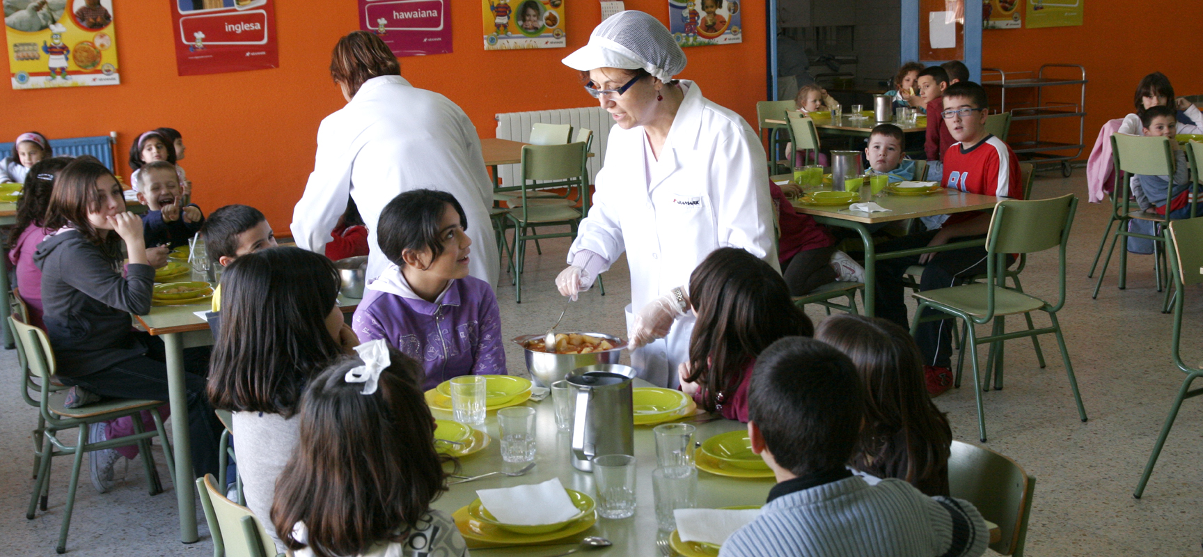 Imagen de archivo de los alumnos en el comedor del CEIP San Gil. 