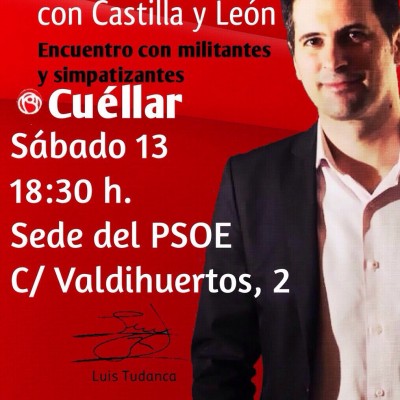Luis Tudanca mantendrá el sábado un encuentro con militantes y simpatizantes socialistas de la comarca