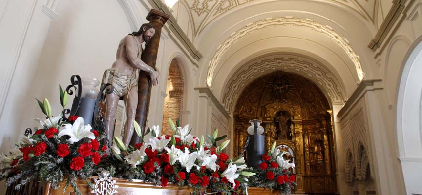 Paso de Cristo Atado a la Columna expuesto en San Esteban en 2014. 