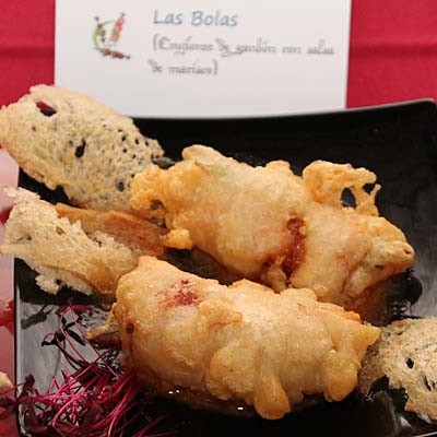 La tapa “Crujiente de gambón” del Bar Las Bolas ganadora del XVI Concurso de Tapas Fiestas de San Miguel