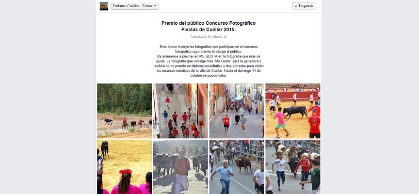 Turismo Cuéllar abre en su perfil de Facebook las votaciones del premio del público del Concurso Fotográfico de las fiestas