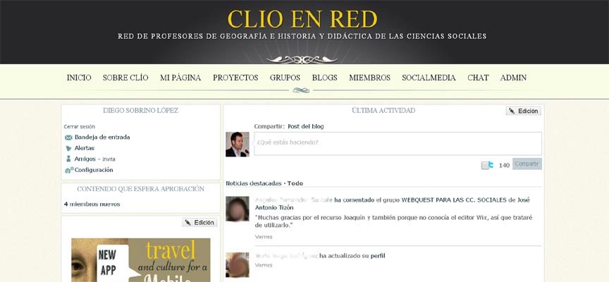 Clío en Red: una red social para profesores de Geografía e Historia gestionada desde la comarca cuellarana
