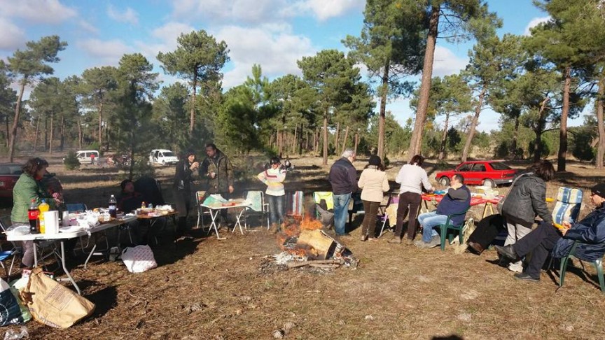 Los vecinos celebraron la festividad reuniéndose con familiares y amigos en el pinar en torno a las hogueras.