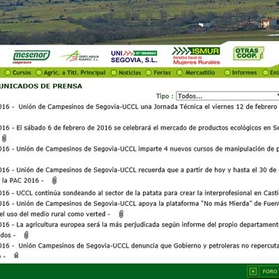 Unión de Campesinos de Segovia-UCCL celebrará una Jornada Técnica el viernes en Nava de la Asunción