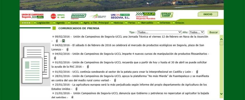 Unión de Campesinos de Segovia-UCCL celebrará una Jornada Técnica el viernes en Nava de la Asunción