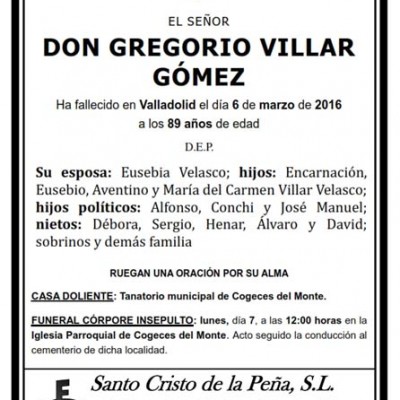 Gregorio Villar Gómez