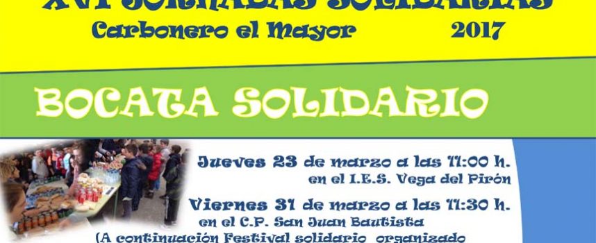 Carbonero el Mayor abre sus Jornadas Solidarias con el `bocata solidario´ en el IES Vega de Pirón