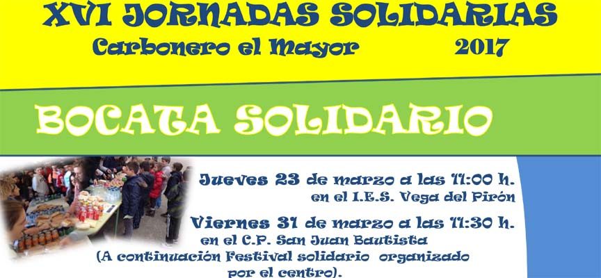 Carbonero el Mayor abre sus Jornadas Solidarias con el `bocata solidario´ en el IES Vega de Pirón