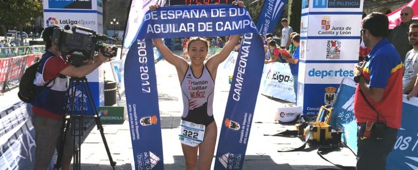 La cuellarana Marina Muñoz se proclama campeona de España de Duatlón y Triatlón Cross