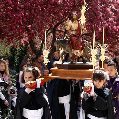 La procesión de los Ramos recorre las calles de Cuéllar