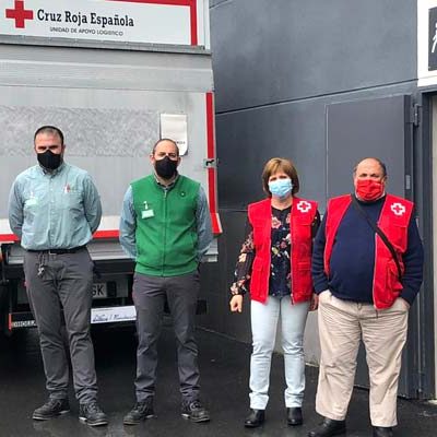 Cruz Roja recibe la donación de 11 palés de alimentos de Mercadona en Cuéllar