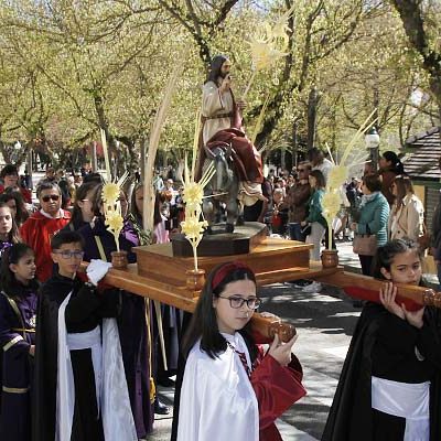 La Borriquilla recorre las calles de Cuéllar en el Domingo de Ramos