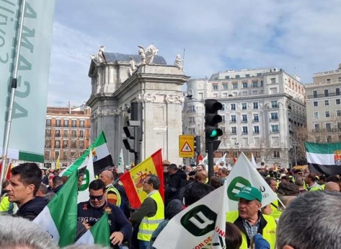 Unión de Campesinos felicita a los agricultores por la tractorada en Madrid y prepara la manifestación de mañana en Segovia