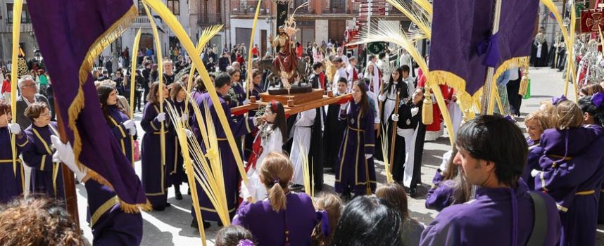 La imagen de la Borriquilla recorre las calles de Cuéllar en el Domingo de Ramos