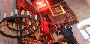 Un momento de la visita teatralizada al castillo de Cuéllar con la obra «TecnoMedievo». | Fotos: Gabriel Gómez |