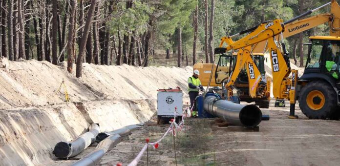 Obras de recarga del acuífero del Carracillo en noviembre de 2025. | Foto: Junta de Castilla y León |