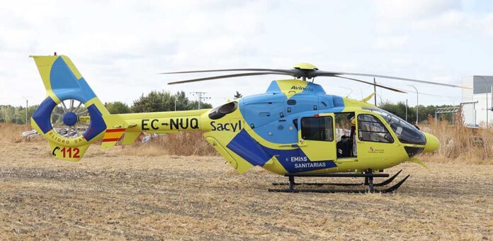 Helicóptero medicalizado de Sacyl. | Foto: Gabriel Gómez |