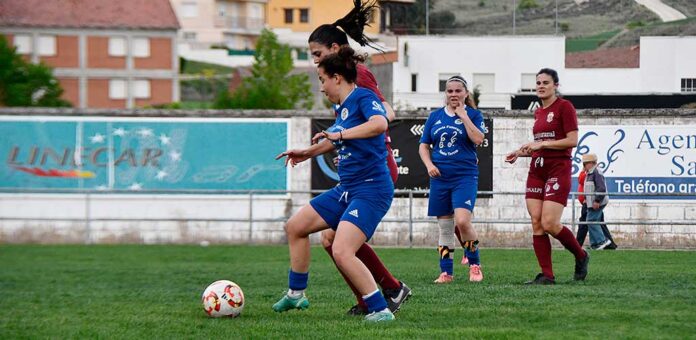 Partido entre el CD Cuéllar femenino y el IFA Burgos disputado en Santa Clara. | Foto: Darío Cachorro |