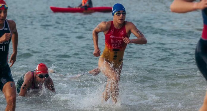 Marina Muñoz en la Copa del Mundo de Triatlón de Huatulco (México). | Foto: FETRI |