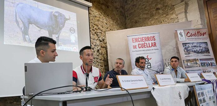 Acto de presentación del cartel editado por la Asociación Encierros de Cuéllar con la reses que participarán en los Encierros de Cuéllar de 2026. | Foto: Gabriel Gómez |