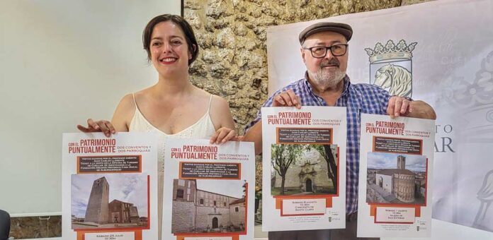 La concejala Maite Sánchez y el profesor emérito Juan Carlos Llorente presentan la edición de 2026 de Con el Patrimonio Puntualmente. | Foto: Nuria Pascual |