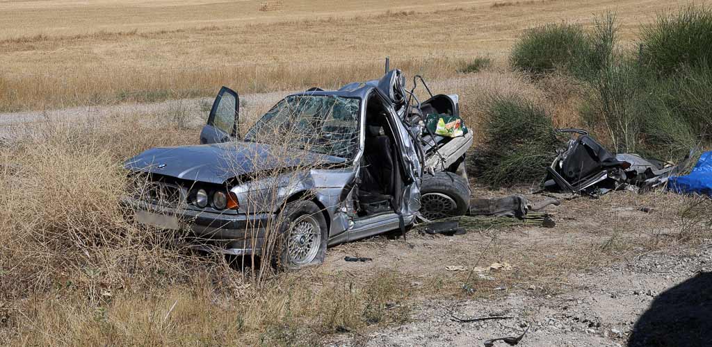 accidente-autovia-601-7-8-2026-ES-GGG_5597 Accidente en la autovía A-601, en el término municipal de San Cristóbal de Cuéllar entre un autobús y un coche en agosto de 2026. | Foto: Gabriel Gómez |